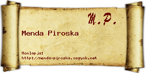 Menda Piroska névjegykártya